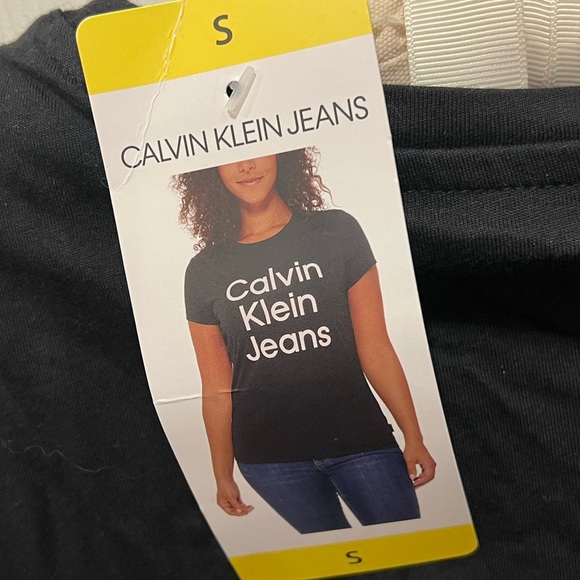 Calvin Klein Jeans Women’s Logo Tee T-Shirt Black Chic Luxe Trendy Fashion Small - Picture 8 of 8